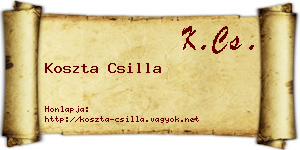 Koszta Csilla névjegykártya